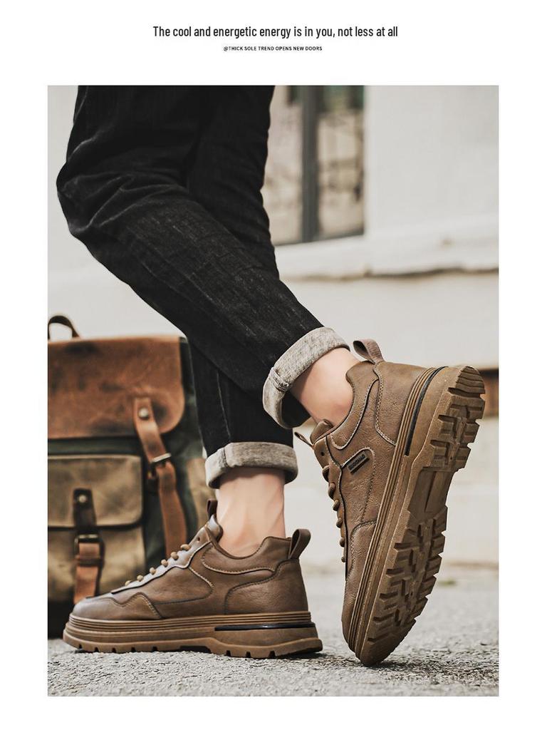 Herr Vattentäta Läder Arbetskängor för Hösten: Andningsbara, Mångsidiga, Vardagliga Sneakers