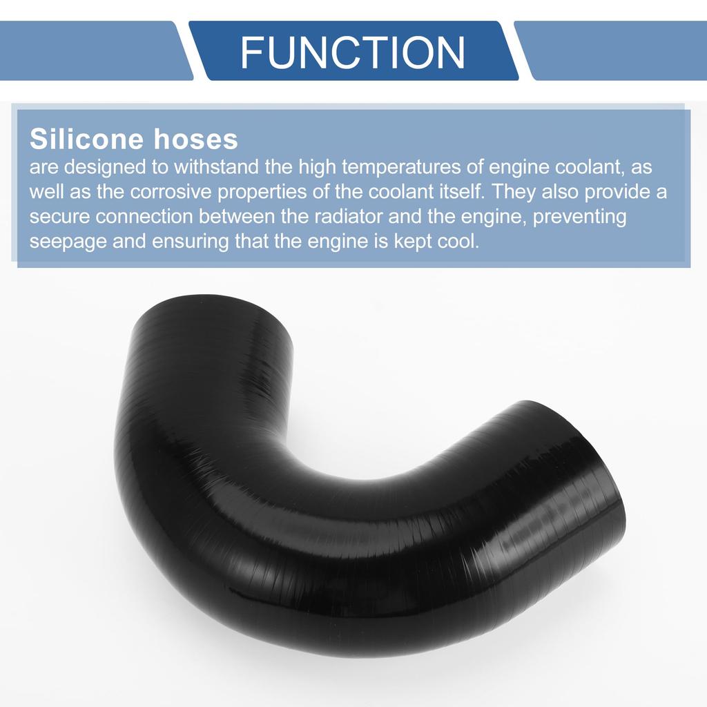 X AUTOHAUX 1pcs 54mm/2.13" ID 90mm/3.54" Length 135 Degree Black Car Silicone Hose Hose Universal