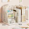 Office Desk File Rack Metal Paper Holder with Split Sections and Side Storage for Study Table Use and Home Desks