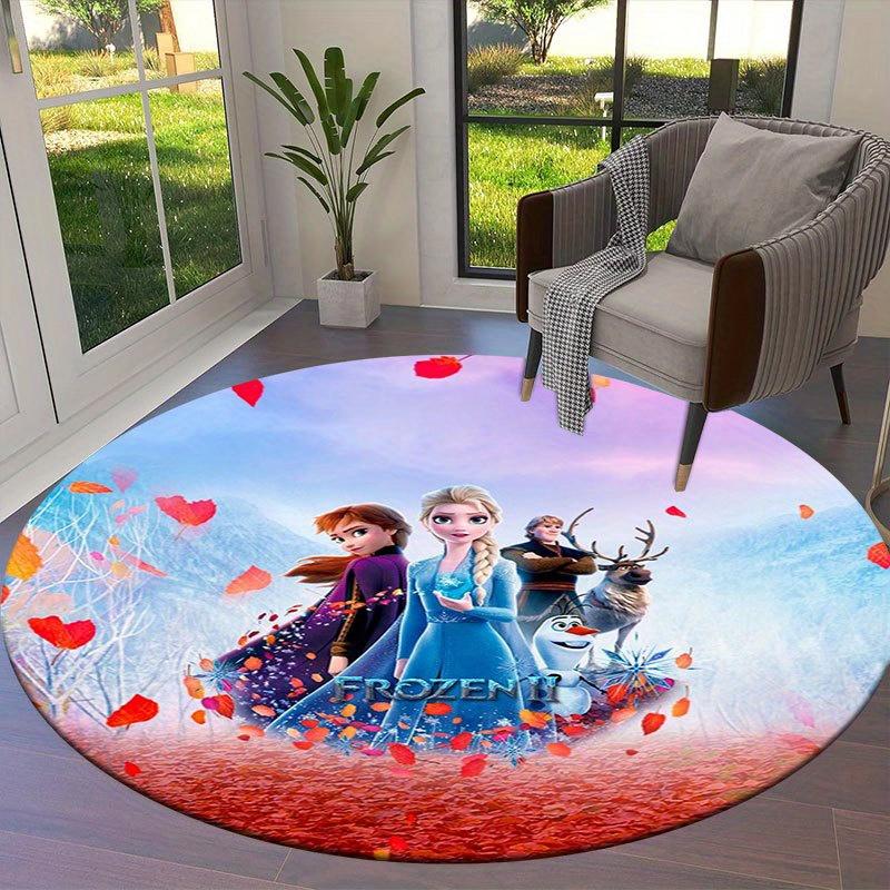 

1pc Frozen Pattern Round Area Rug , Bedroom Living Room Floor Mat , Playroom Bedroom Living Room Indoor Decor Rug , Aesthetic Room Christmas 80cm/31.5in