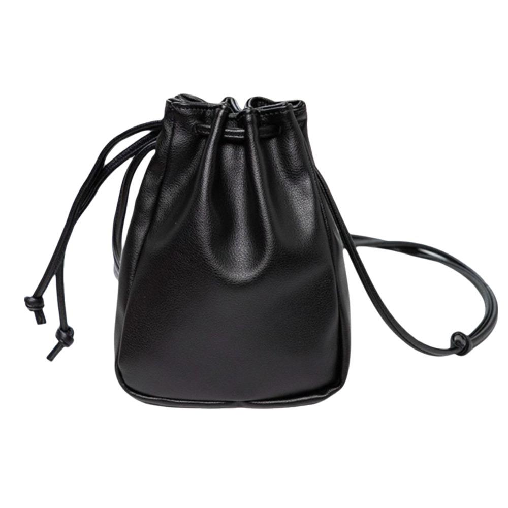 

Lady Style PU Leather Drawstring Bag Candy Color Drawstring Style Crossbody Bag High Quality Mini Size Handbag Casual Wear