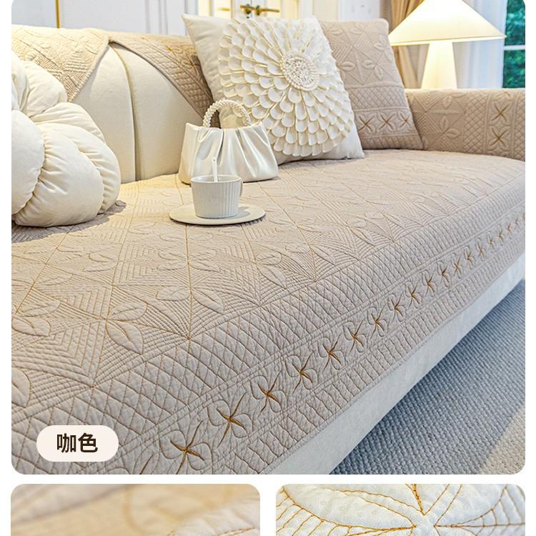 Cotton Sofa Cushion Universal In All Seasons, Pure Cotton  New Non-Slip Seat Cushion, Leather Sofa Cover, Backrest Towel Cover Cloth