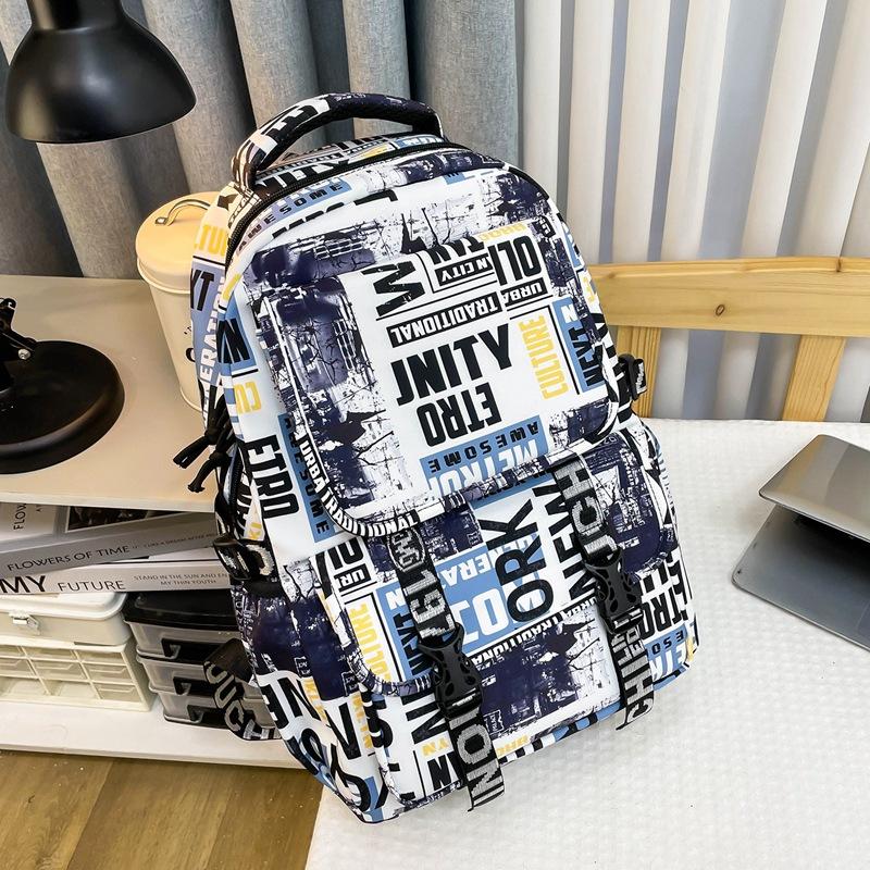 Gymnasium Rucksack Jungen Persönlichkeit Graffiti Student Schultasche Damen lässiger einfacher vielseitiger Rucksack