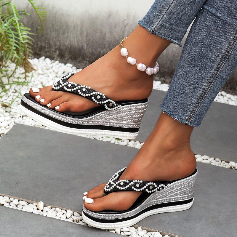 New Large-sized Wedge Heel Thick-soled Hermetic Fashionable Casual Simple Women's Shoes with High Heels