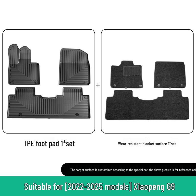 Xiaopeng G9 Car Floor & Trunk Mats: Custom Fit for 22-25 Models, TPE Material, Includes Seat Back Mats