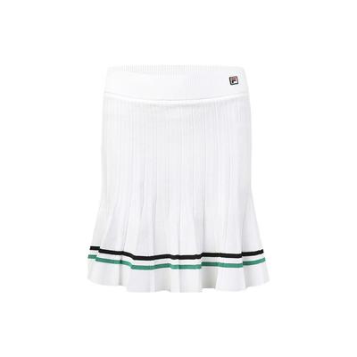 Pleated Tennis Mid-Rise Fitted Skirt Women Skirts Jade-White A11W333311F-WT