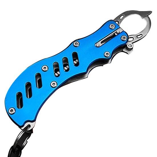 Stainless Steel Fish Gripper Fish Mouth Lip Grabber with Ruler Scale EVA Handle Fishing Pliers Fish Control Clamp Catcher Tong Fishing Accessories