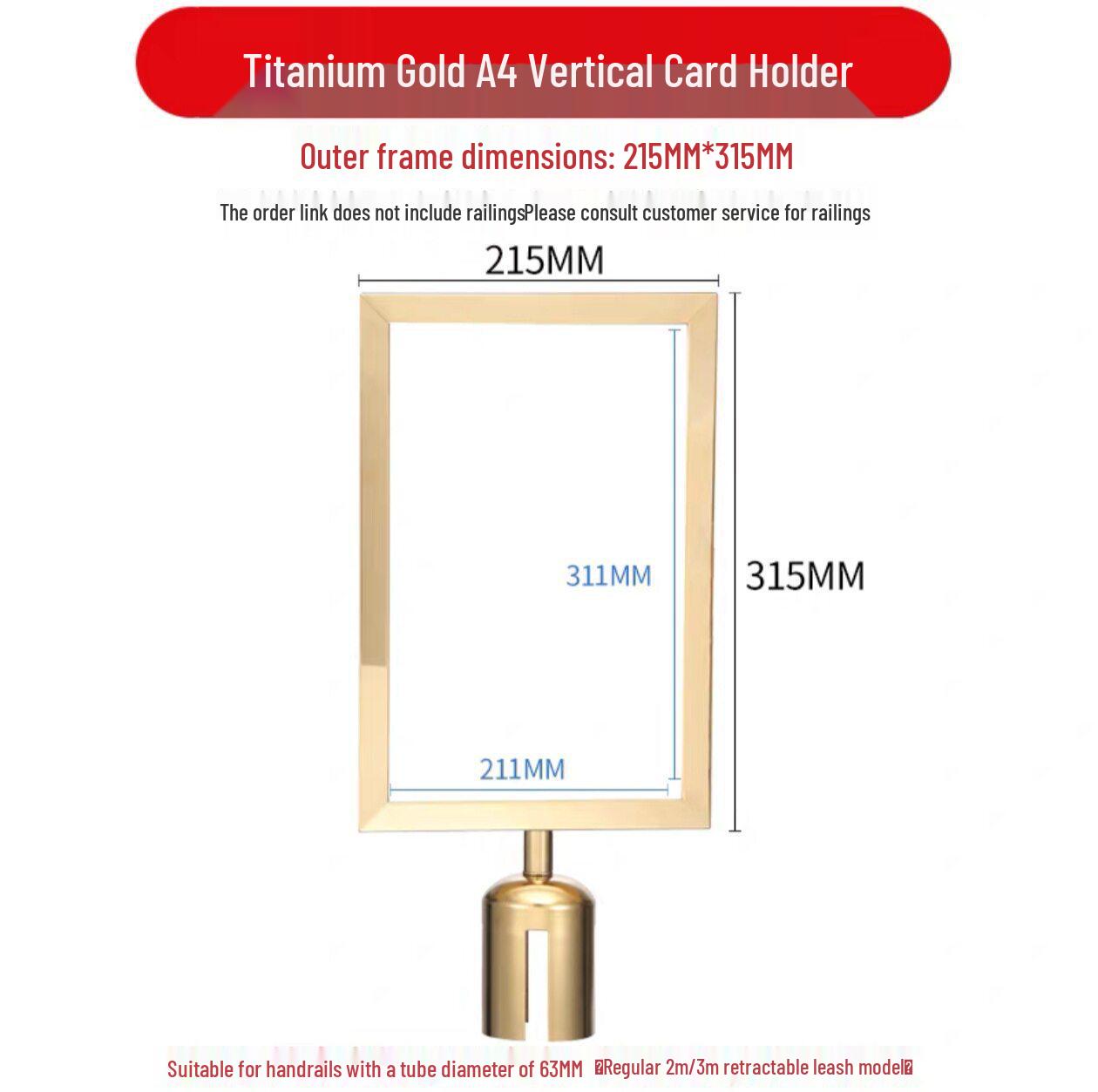 1-Meter Stainless Steel Queue Barrier Sign with Notice Board