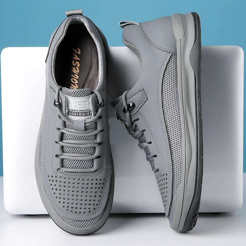 Mesh casual shoes hollow men's shoes light luxury versatile breathable lightweight mesh shoes men's soft-soled sports shoes