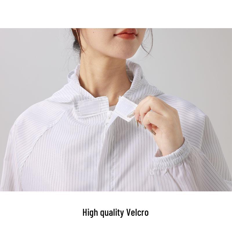 Men's Dustproof Antistatic Hooded Work Suit for Spray Paint - White/Blue