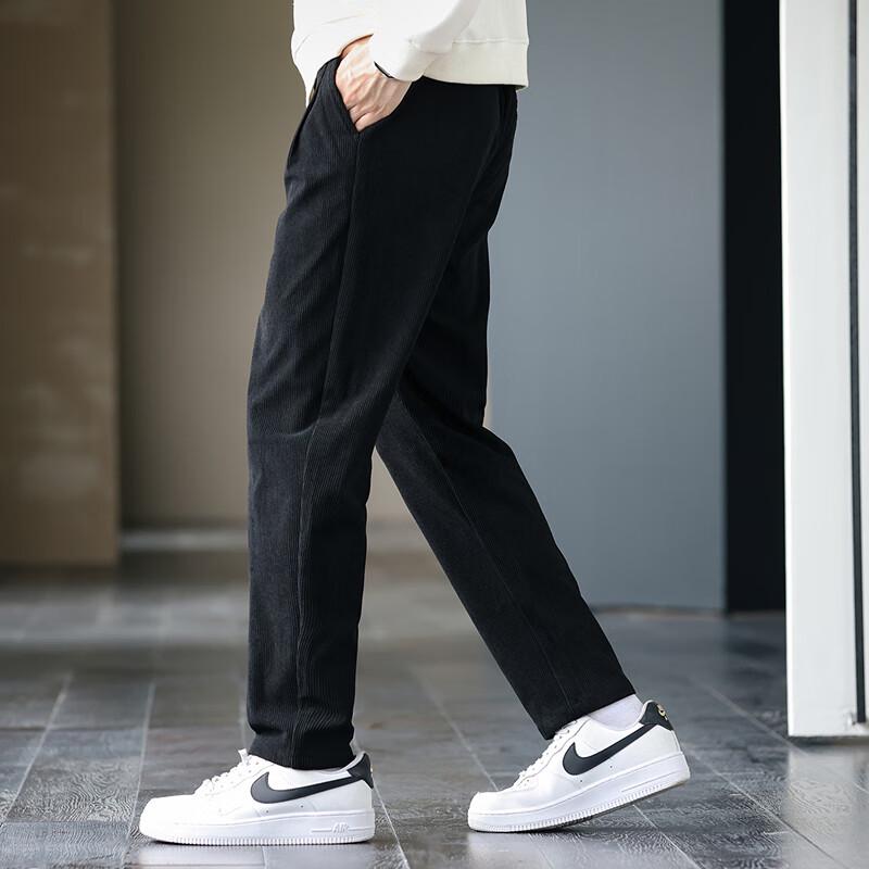 FAPAI Men's Thickened Warm Straight Fit Casual Pants