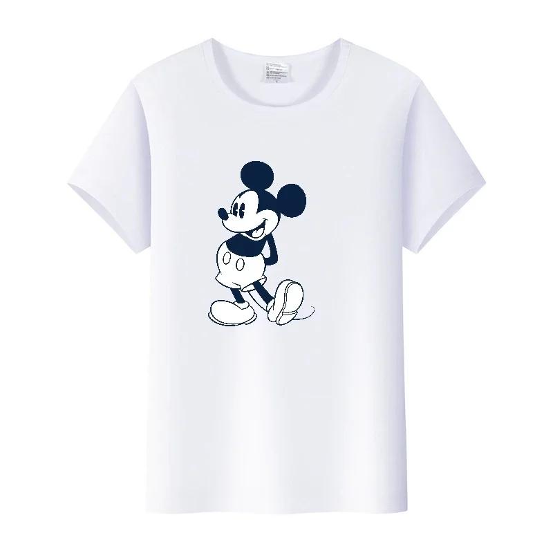 Vintage Cartoon Tshirt Mickey Mouse Tops Graphic Clothes Summer Blouses Short Sleeve T-shirt White Tees Unisex