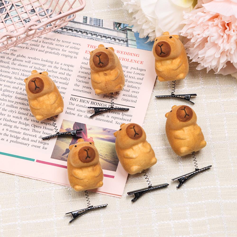 6pcs Kawaii Capybara Spring Hair Clip Cartoon Duckbill Clip Capybara Hair Accessories  Hair Styling