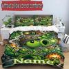 3pcs Duvet Cover Set (1*Duvet Cover + 2*Pillowcase, Without Core), Custom Name Plants Vs. Zombies Pattern Bedding Set, Home Bedroom Decor Gift