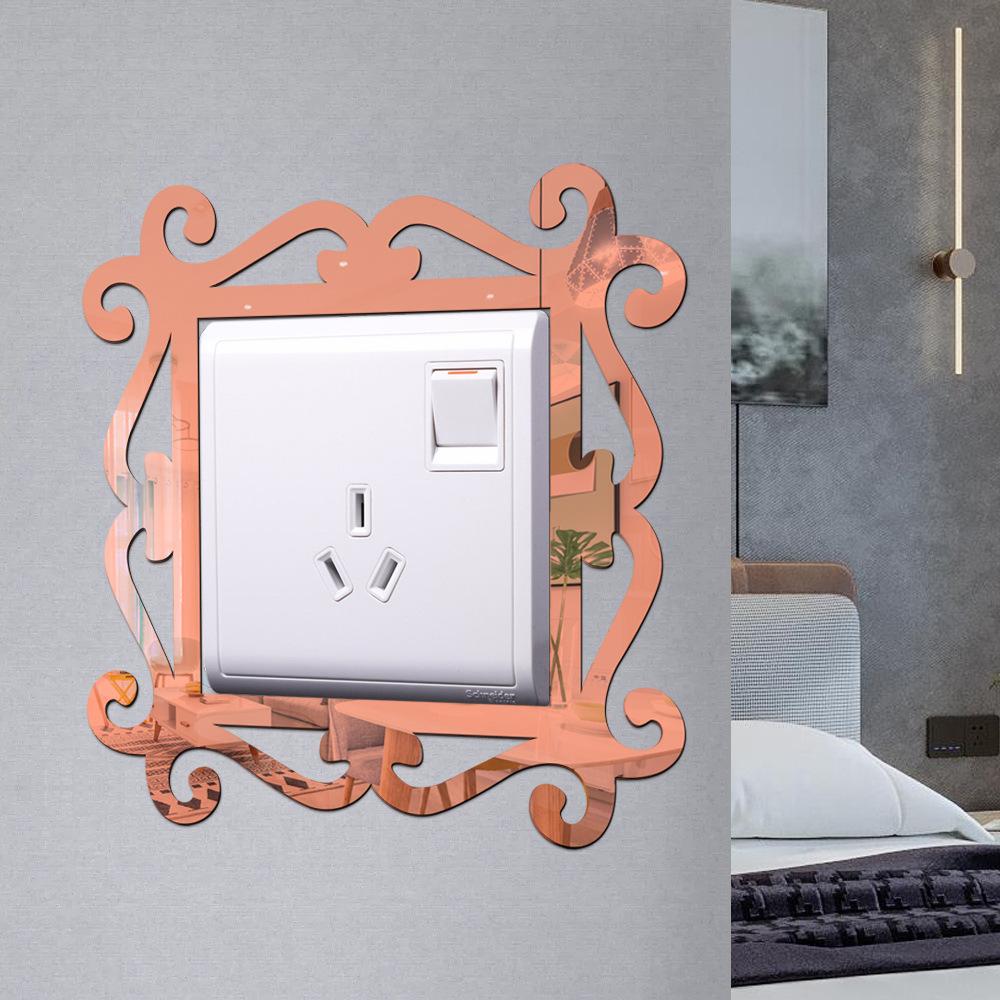 Partition Wallpapers Home Decor - Square Acrylic Mirror Switch Stickers,Self-Adhesive Reflective Decals for Living Room Bedroom