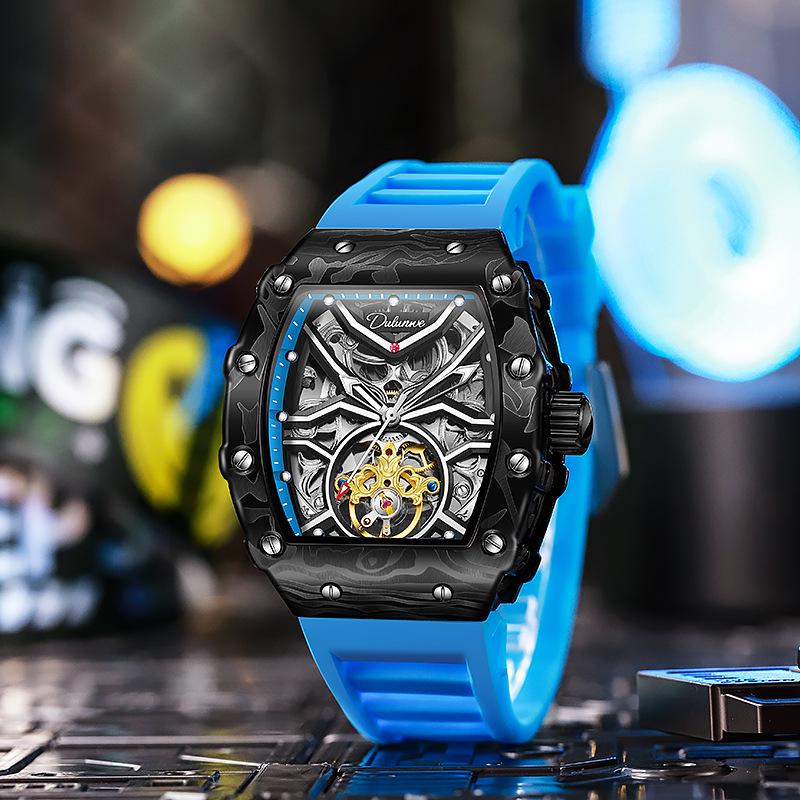 Richard Skeleton Barrel-Shaped Luminous Waterproof Men s Sports Watch