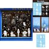 Christmas Snowflake Static Cling Glass Decal With Santa And Snowman For Window Decoration