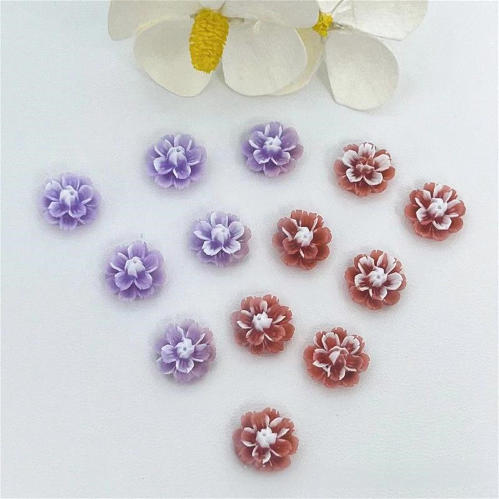 

100 шт. 12 мм смоляные двухслойные конфетные цвета плоские цветочные стразы скрапбукинг свадебные пуговицы аппликация поделки своими руками F082 One Size фиолетовый