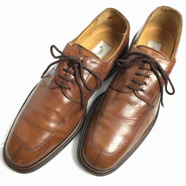 80-tals-90-tal Vintage Mezlan Spanien Skriptlogotyp U-tå Affärsskor Storlek 10M 27.5-28.0 Brun(BEGAGNAD)