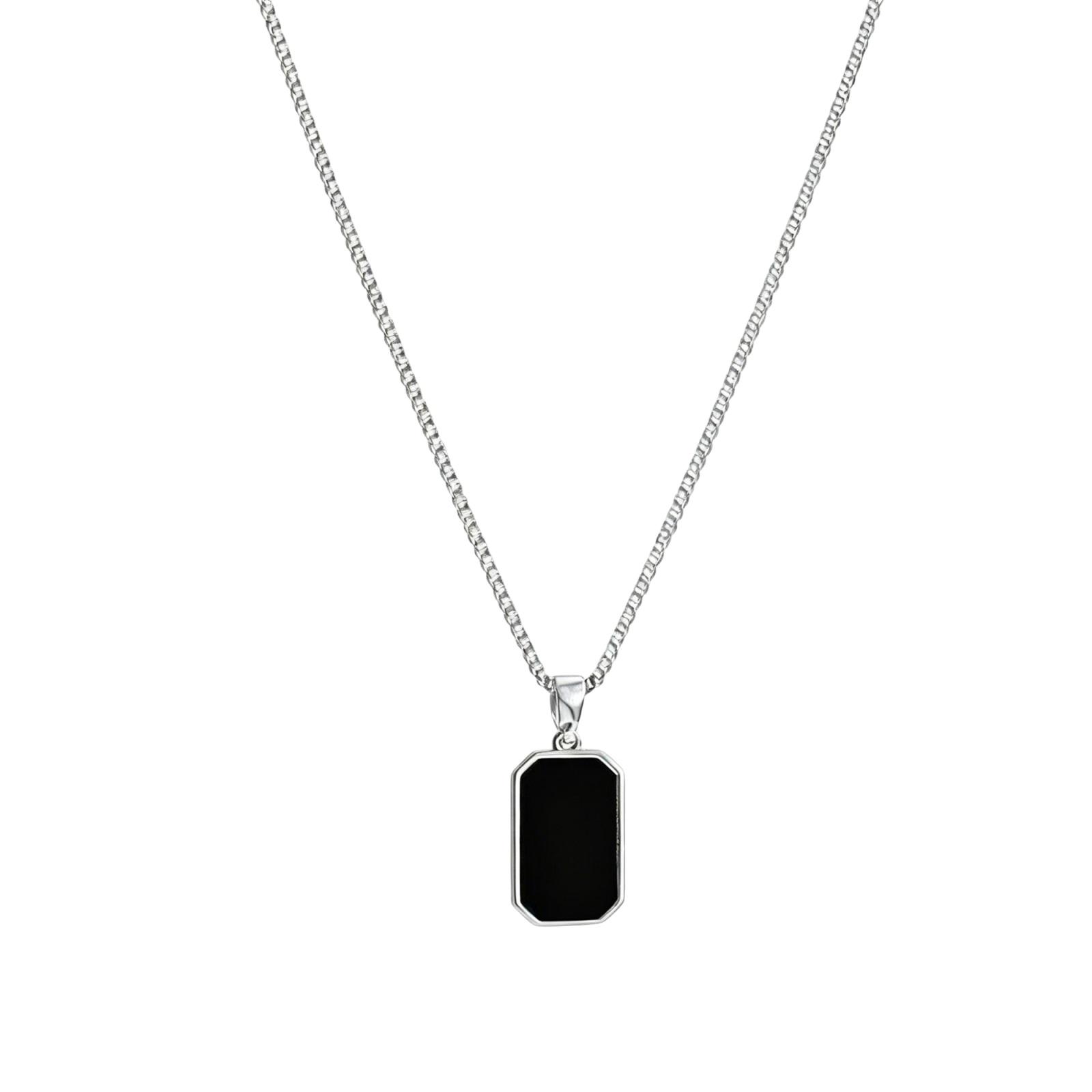 

Black Pendant Geometric Square Necklace For Women, Unique And Design, Clavicle Chain. One Size