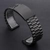 Silver Gold Black Stainless Steel Watch Strap Folding Safety Clasp Metal Watchband 18mm 20mm 22mm Universal Bracelets for Seiko