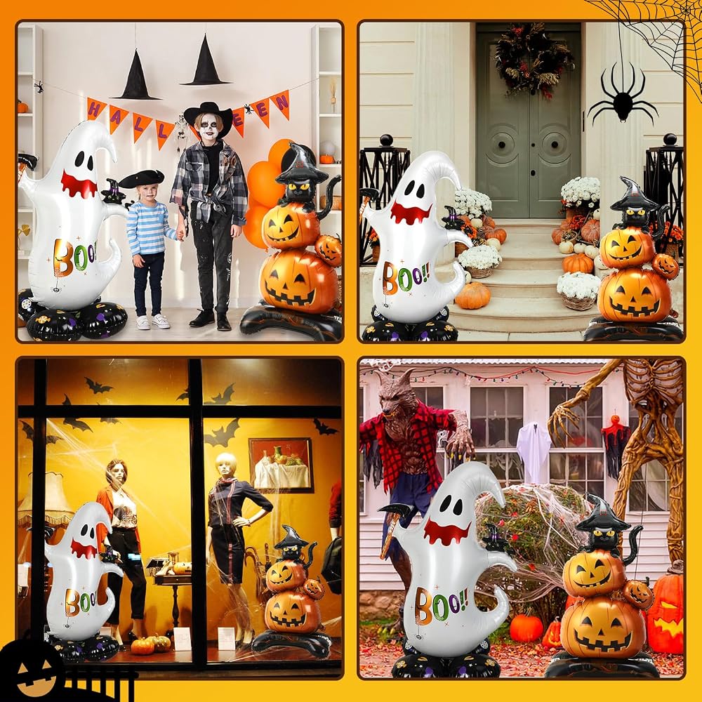 JANLOFO Halloween Balloon 2pcs Height approx. 120cm Pumpkin Ghost Decoration Party Supplies