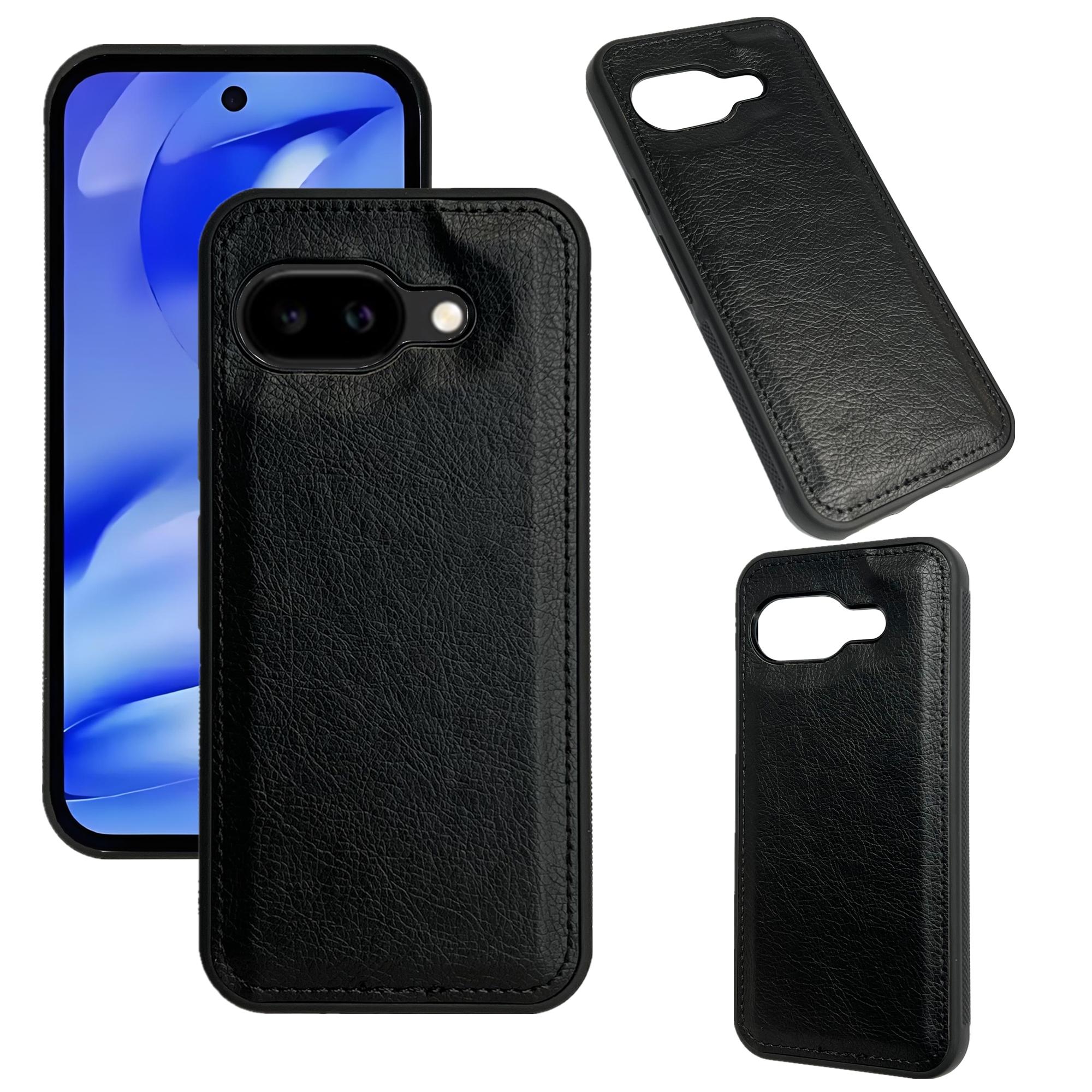 

For Google Pixel 9a Case Calf Texture PU Leather Anti Fingerprint Back Phone Cover B