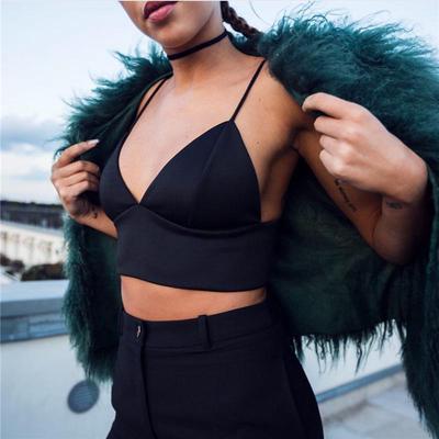 New Arrival European Fashion Bra Women Crop Top Fashion Slim Sexy Hot Black Bralette Vest Ladieswear Solid Fitness Bralet Sale