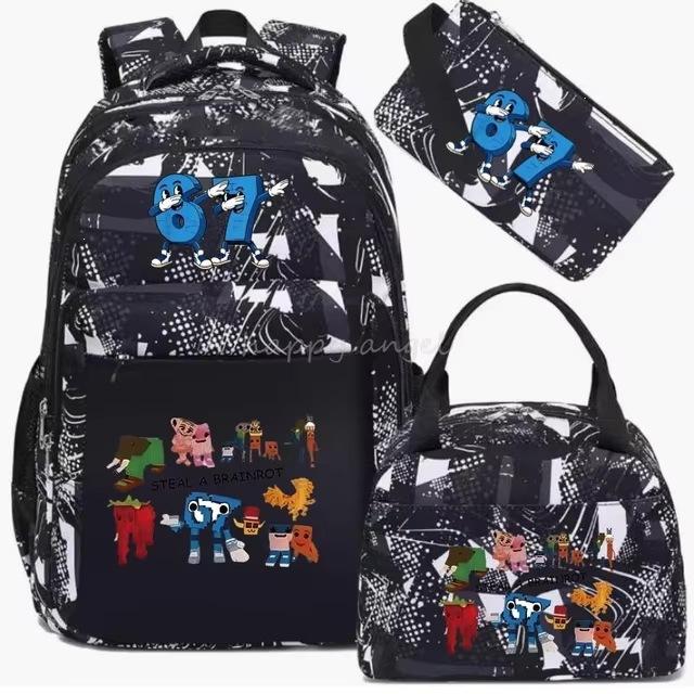 Schulrucksack mit großer Kapazität und Schultergurt; Schüler Drei-teiliges Federmäppchen-Set