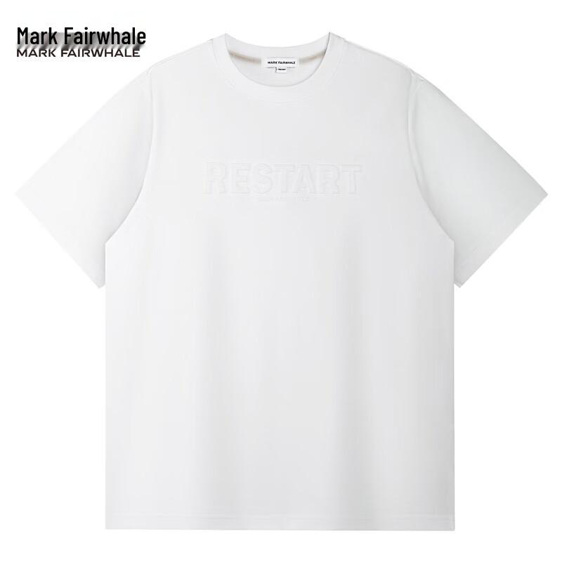 Mark Fairwhale Men's Embossed Print Round Neck Short Sleeve T-shirt
