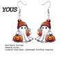 Skin Friendly Earrings 1 Pair White Ghost Pumpkin Drink Earrings, Gothic Hip Hop Halloween Drop Cute Novelty Jewelry Gift for Women Party Accessories