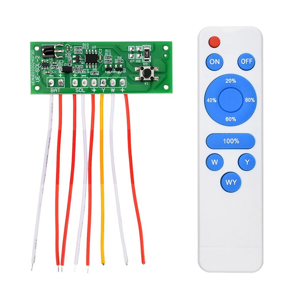3.2V 3.7V Solar Street Light Driver Board White / Yellow Light Dual Color Solar Garden Light Circuit Board With Remote Control Without Battery