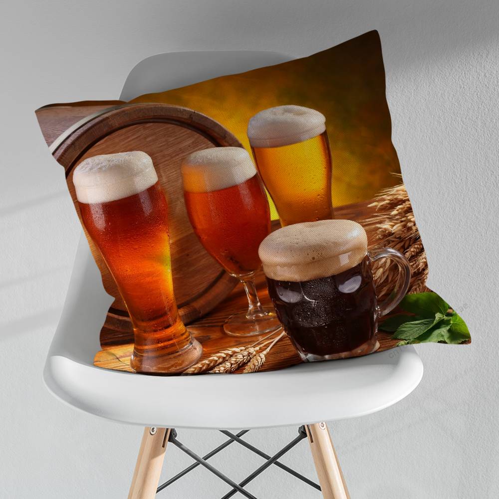 Drinks Beer Alcohol Art pillow over living room sofa cushion cover home decoration bedroom room bed pillow cover