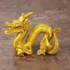 1Pc Good Lucky Golden Dragon Chinese Zodiac Twelve Statue Gold Animals Sculpture Figurines Desktop Decoration
