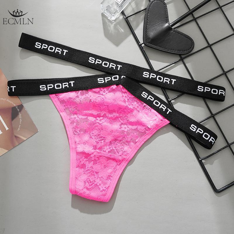 Women's Sexy T-Back Underwear Panties G-String Lace Thongs Briefs Female Fashion Letter Panties Underwear Lingerie