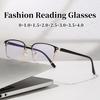 Luxury Metal Frame Reading Glasses for Women Men Unisex Transparent Square Far Sight Eyewear HD Lens Eyeglasses Frame 0+1.0+4.0
