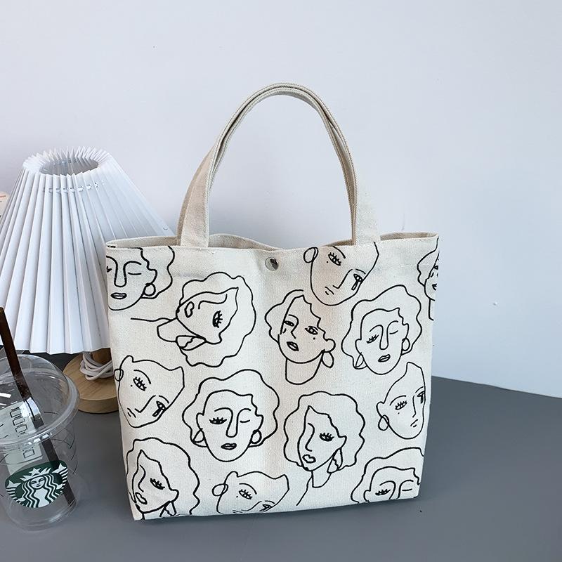 Damen Canvas Tasche Handtasche Bento Tasche Literarisch Niedlich Mommy Bag Für Unterwegs Handtasche