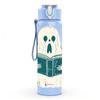 1PC Cute Ghost Reading Book Halloween Print 750ml Color Plastic Sports Water Bottle Leakproof Flip Straw Lid Suitable for Sports Office Home Use