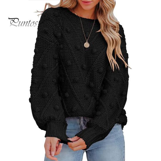 

Женские свитера с круглым вырезом и длинным рукавом, жаккардовый декор, трикотажные топы, однотонные, свободного кроя, джемперы, трикотаж S чёрный