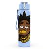 1PC Afro Boy Hip Hop Character Print 750ml Color Plastic Sports Water Bottle Leakproof Flip Straw Lid Suitable for Sports Office Home Use