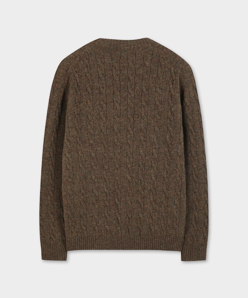 BROOKS BROTHERS [Online Exclusive] Shetland Cable Pullover (Brown) (Bbwrmof410)