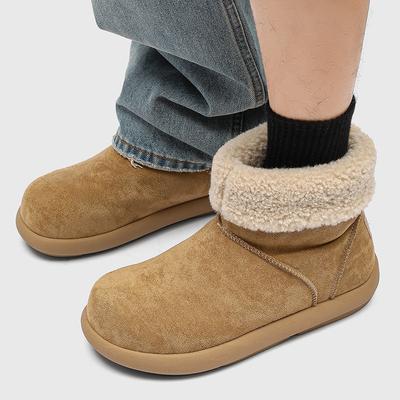 2025 New Winter Couple Snow Boots Velvet Flat Boots 22715-11715 Apricot, Brown, yellow-J