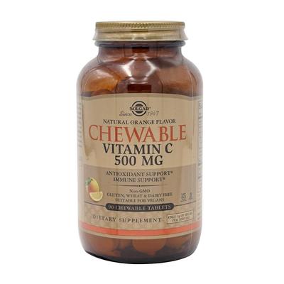 Vitamina C Masticable 500 mg Sabor Natural a Naranja, 90 Comprimidos Masticables