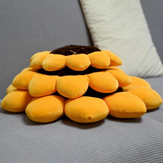 Cuscino decorativo a forma di girasole, resistente all'usura, lavabile, non sbiadisce, per divano e pavimento