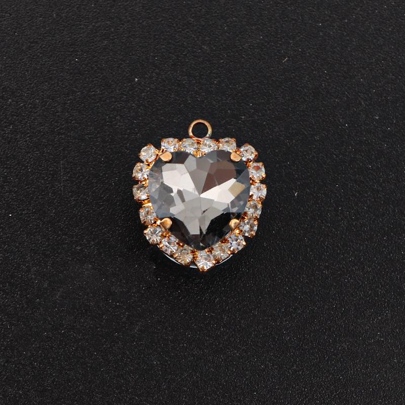 Shoe Charms Pins for Sandals Love Colorful Gemstone Crystal Drill Shoes Decoration Flower Buckle Shoes Accessories 1PC