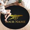 Arsenal F Benutzerdefinierter Name Runder Teppich, Teppich für Wohnzimmer Schlafzimmer Sofa Spielzimmer Dekoration, Rutschfeste Fußmatte