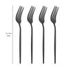 Shiny Black Dinnerware Set Korean Flatware Set Dinner Knife Fork Spoon Teaspoon Tableware Stainless Steel Cutlery Family Eating Utensils