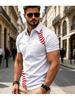 [Print Design-Not Textured] Summer New Men'S Light Mature Commuter Style White Base Baseball Stitching Print Pattern Polo Shirt 2026 New Premium