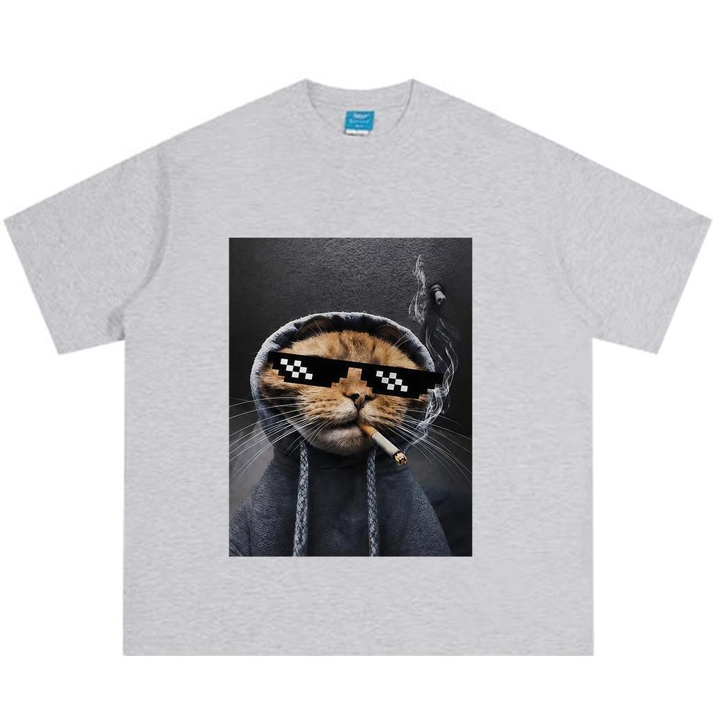 Funny Cat Meme T Shirt Unisex Unisex Hiphop Tshirt Summer Shortsleeved Loose Casual Cotton Fashion Clothing T Shirts Streetwear