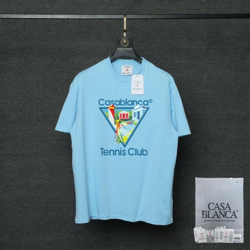 T-shirt en coton Casablanca Streetwear Coupe ample pour homme - T-shirt à manches courtes et col rond surdimensionné en 12 couleurs
